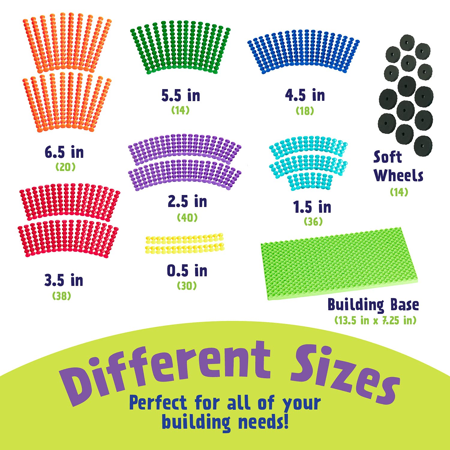 POPULAR PLAYTHINGS Playstix building base provides a sturdy foundation for creations.