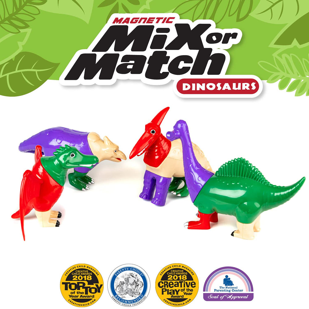 Popular Playthings Brontosaurus-Pterodactyl mix invites imaginative dinosaur combinations.
