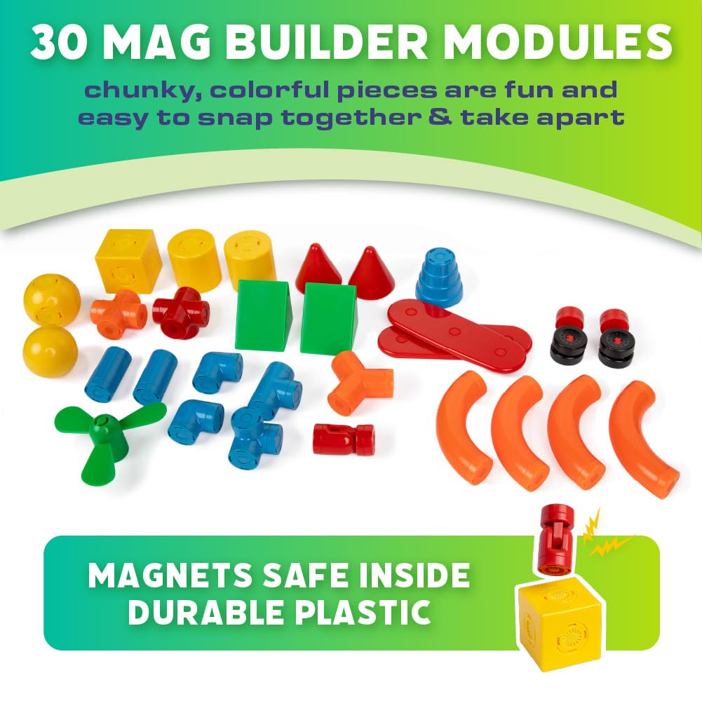 POPULAR PLAYTHINGS Mag Builder cones help create tall towers and structures