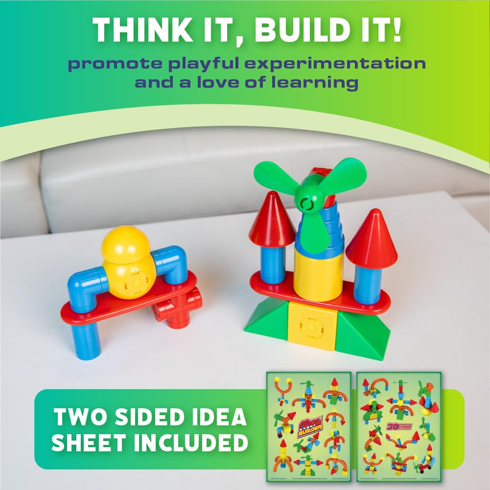 POPULAR PLAYTHINGS Mag Builder connectors enable quick rebuilds and creative rearrangements
