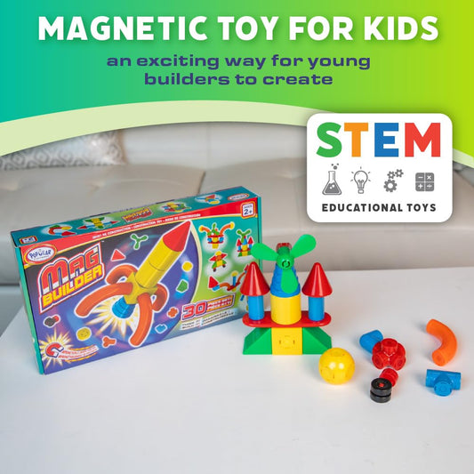 POPULAR PLAYTHINGS Mag Builder wheels enable moving play and early STEM exploration