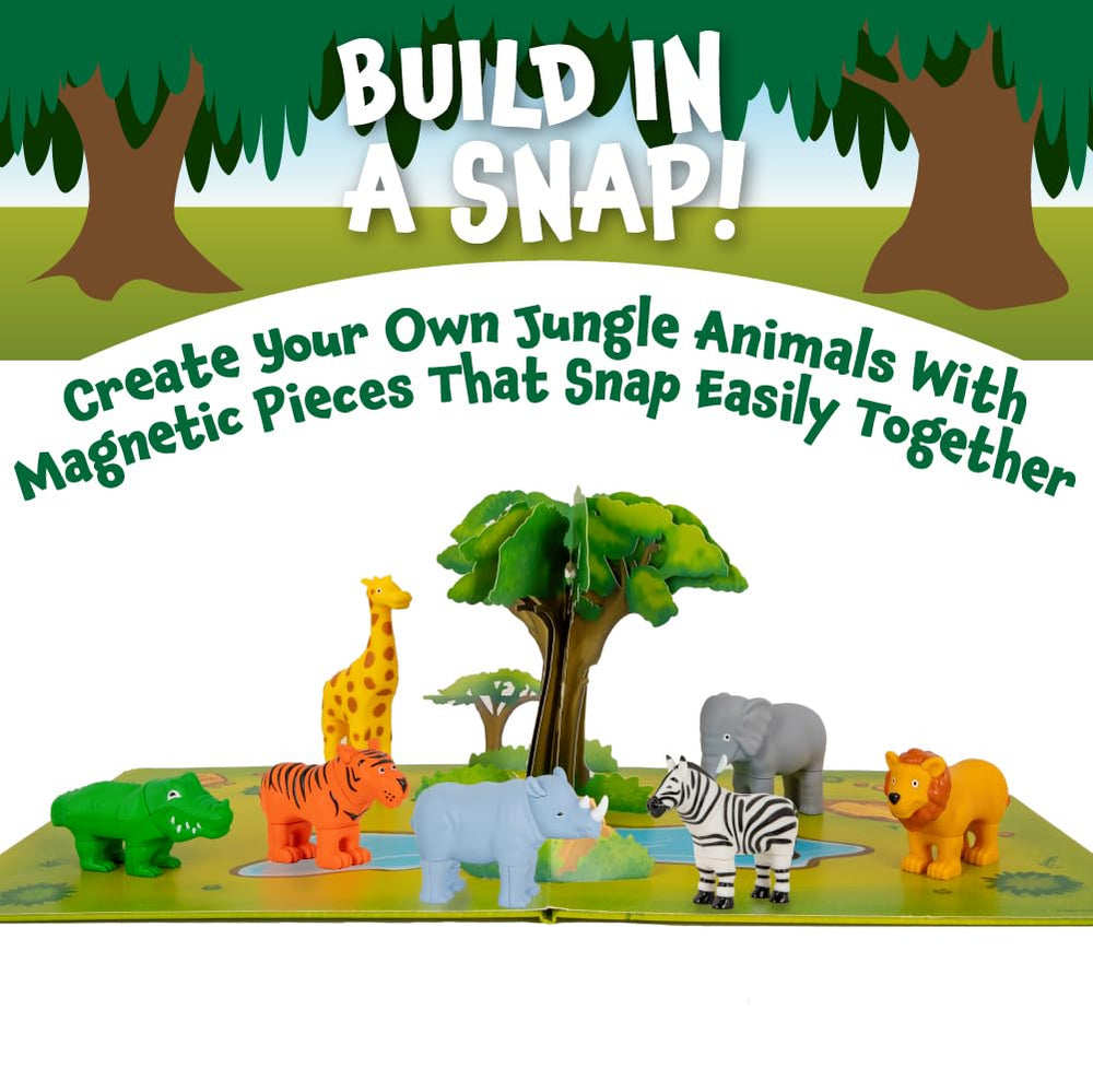 Popular Playthings Magnetic Animals: giraffe and rhinoceros parts support mix-and-match storytelling.