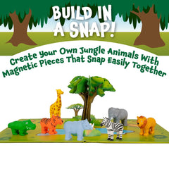 Popular Playthings Magnetic Animals: giraffe and rhinoceros parts support mix-and-match storytelling.