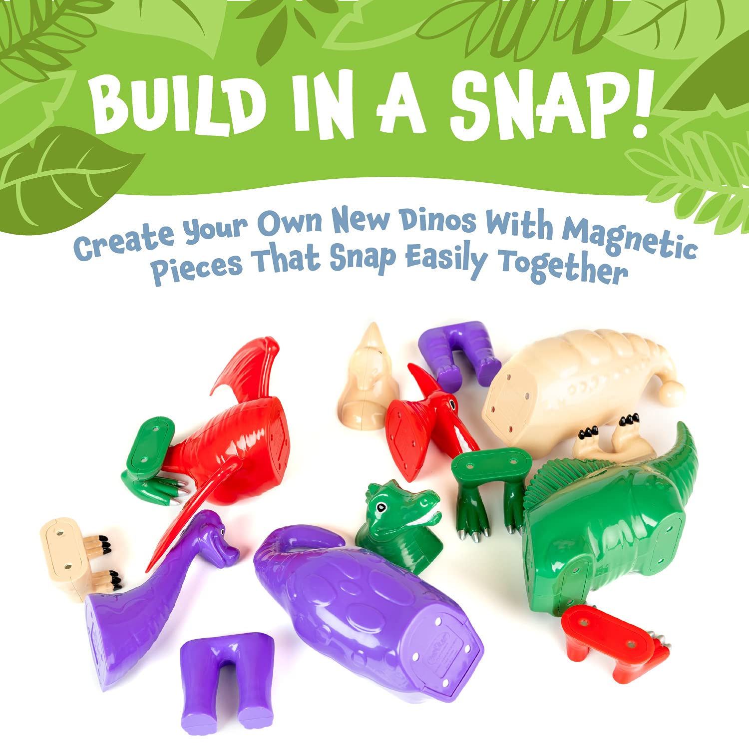 Popular Playthings magnetic puzzle set highlights easy snap-together pieces.