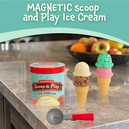 Popular PLAYTHINGS magnetic ice cream cones stacked for pretend shop scenes