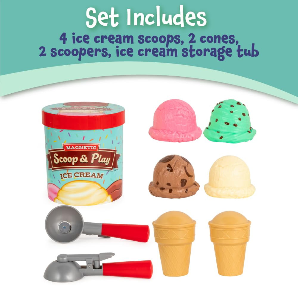 Popular PLAYTHINGS magnetic ice cream tub ready for scoop-and-serve storytelling