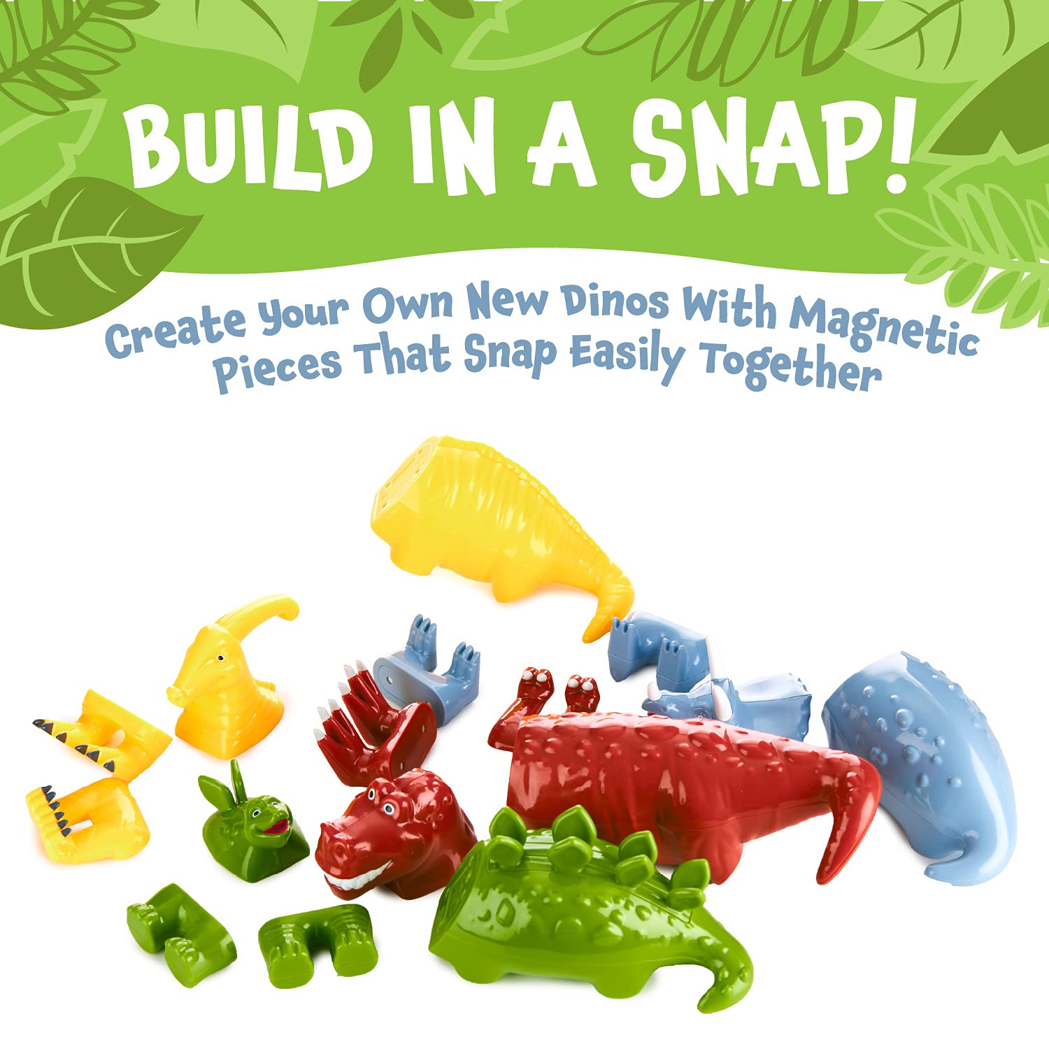 Popular Playthings magnetic locking system keeps pieces secure during build.
