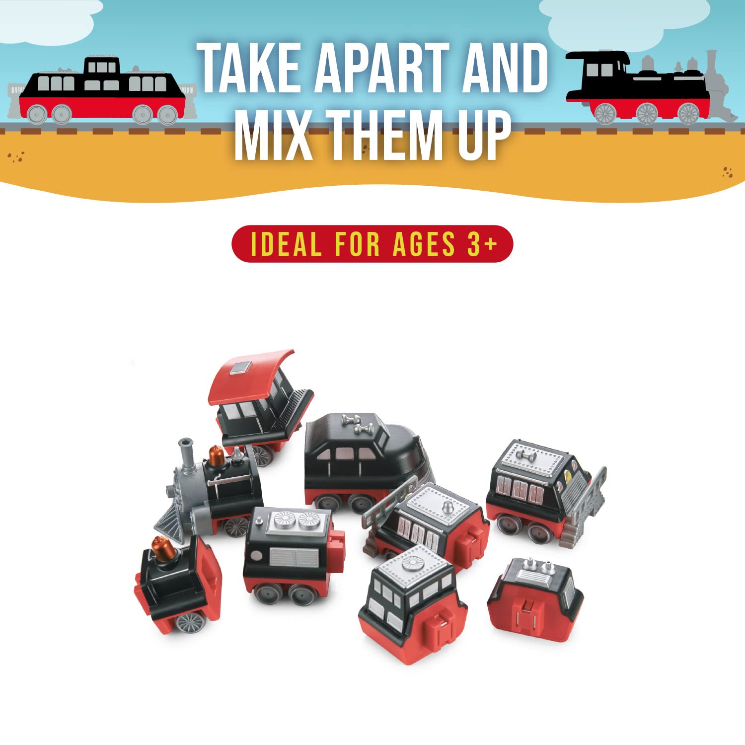 Popular Playthings Magnetic locking system enables quick assembly for little hands.