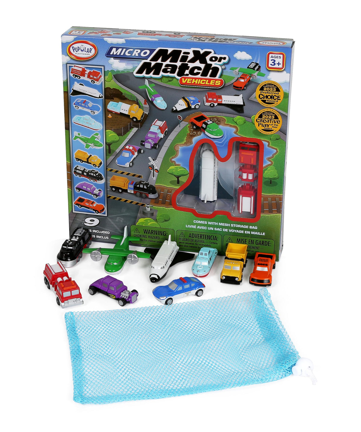 Popular Playthings Magnetic Vehicles airplane close-up for imaginative flight play for toddlers.