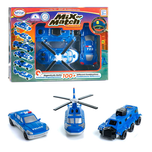 Popular Playthings Mix or Match Vehicles armored car with magnetic joints for endless build options.