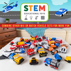 Popular Playthings Mix or Match Vehicles durable, safe pieces for ages 3 and up.