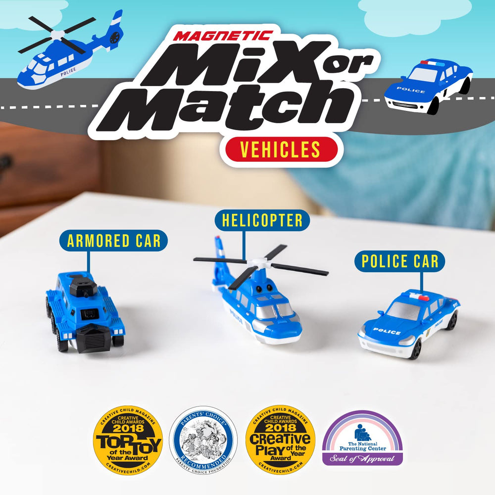 Popular Playthings Mix or Match Vehicles police car enhances imaginative play and storytelling.