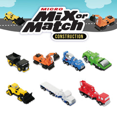 Popular Playthings mixed construction trucks featuring bulldozer and cement mixer for creative building.