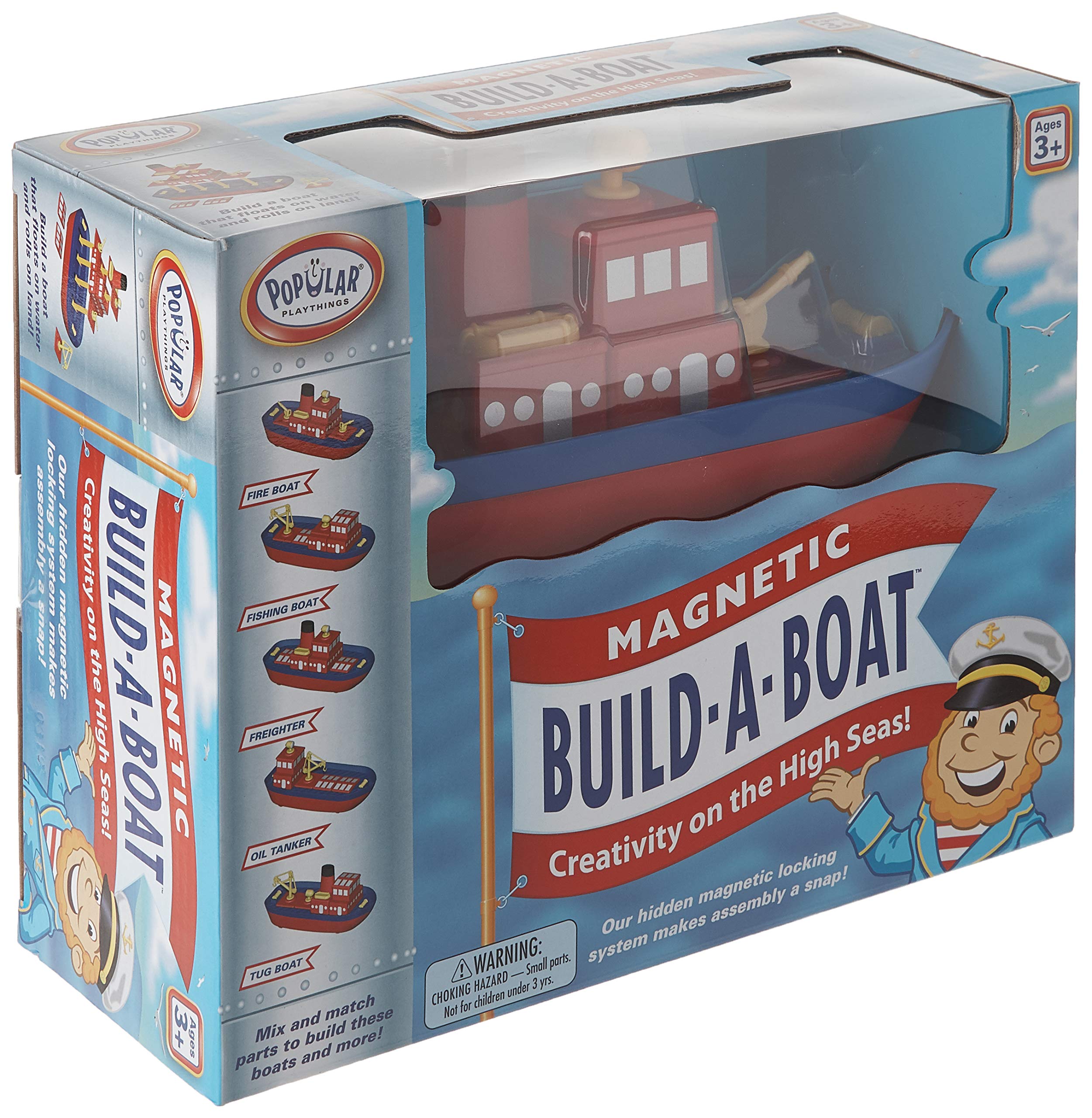 Popular Playthings Oversized boat pieces snap together for simple building and durable play