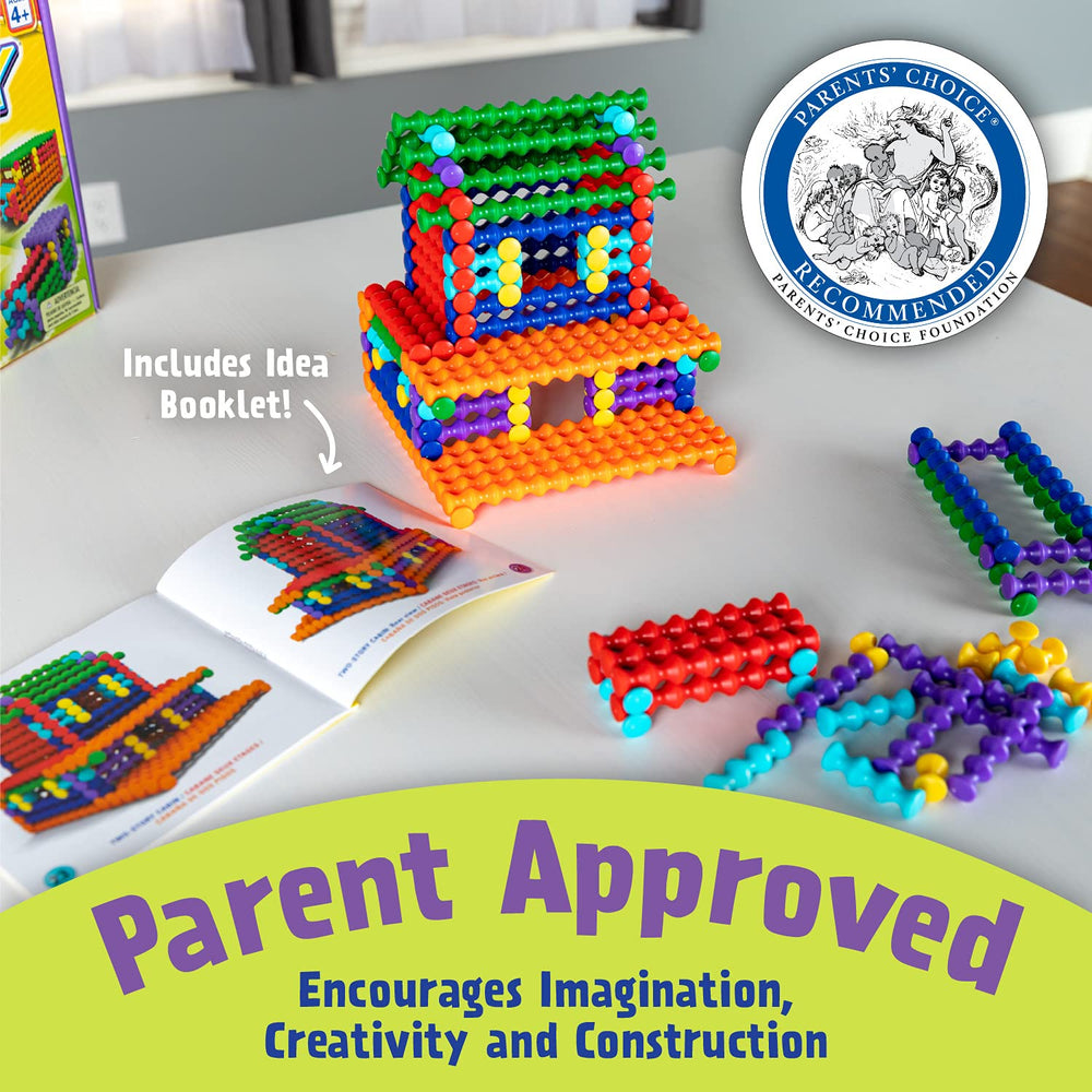 Popular Playthings Playstix building models showcase hands-on STEM activities.