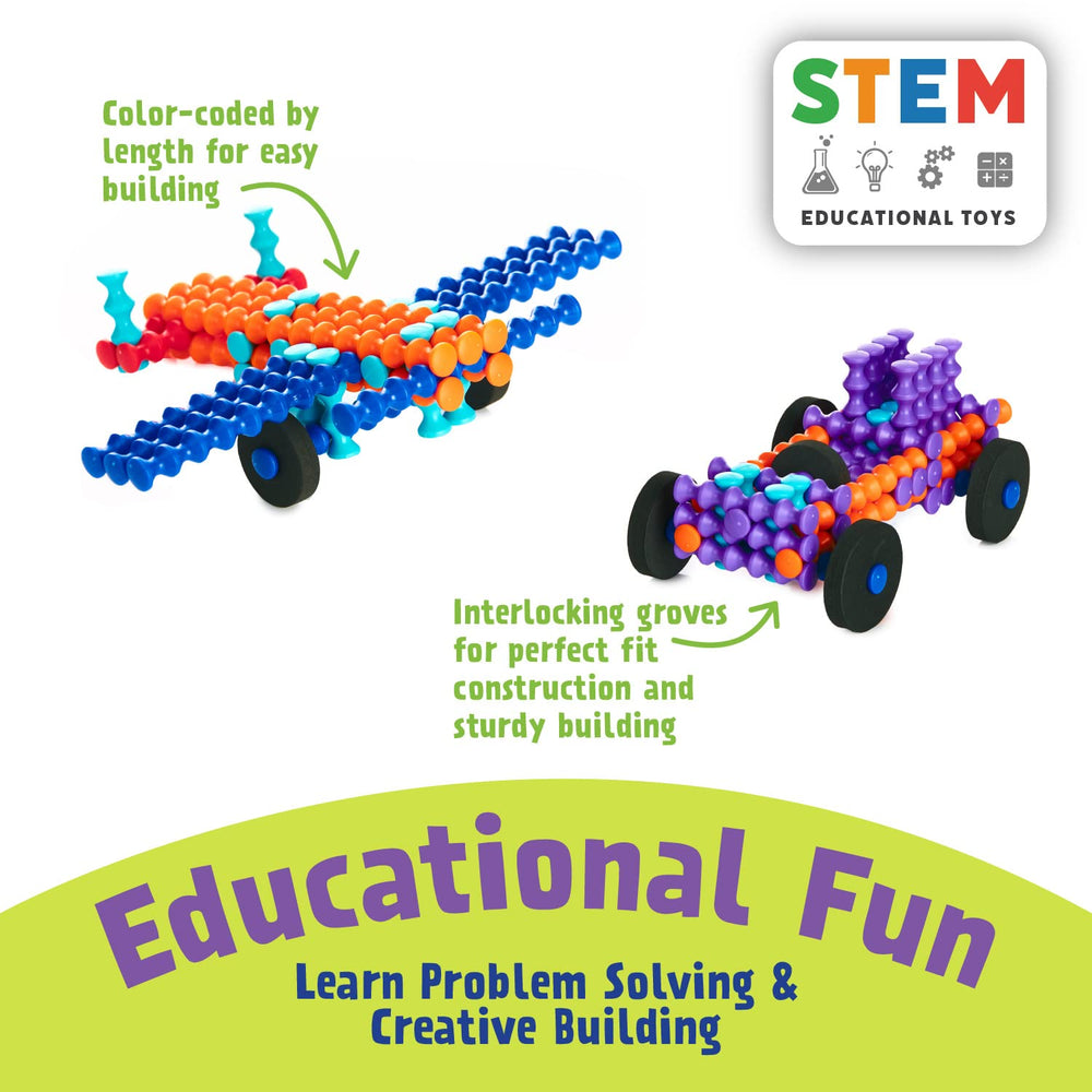 Popular Playthings Playstix Vehicles Set instruction book guiding vehicle models
