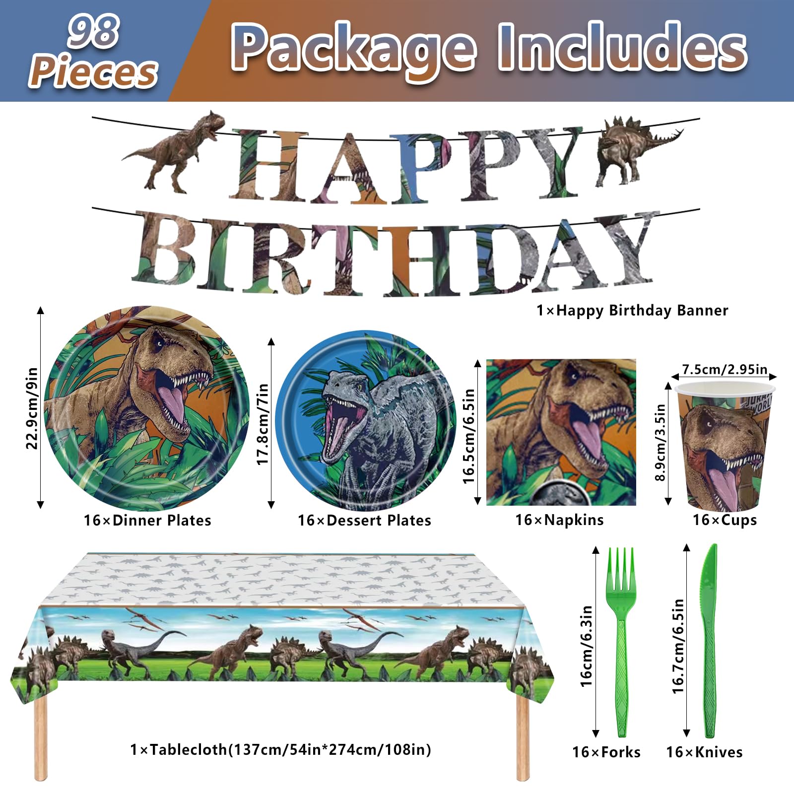 Poqirzan dinosaur dessert plates 7-inch colorful for sweet treats
