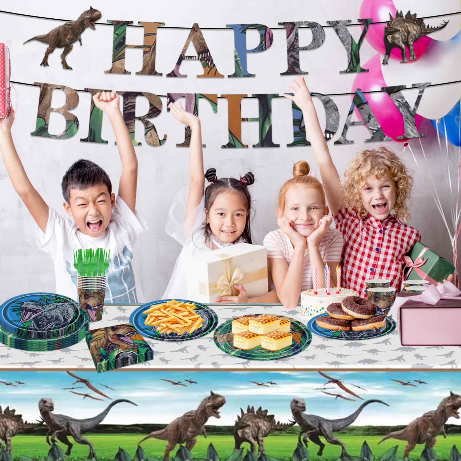 Poqirzan dinosaur napkins 16-pack foldable and absorbent