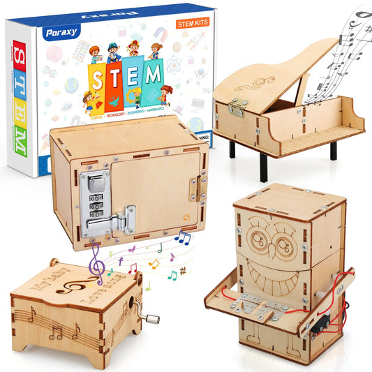 Poraxy 4-set STEM kits models ready for creative building and learning