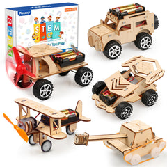 Poraxy 5-in-1 STEM kit model cars: build and explore engineering concepts.