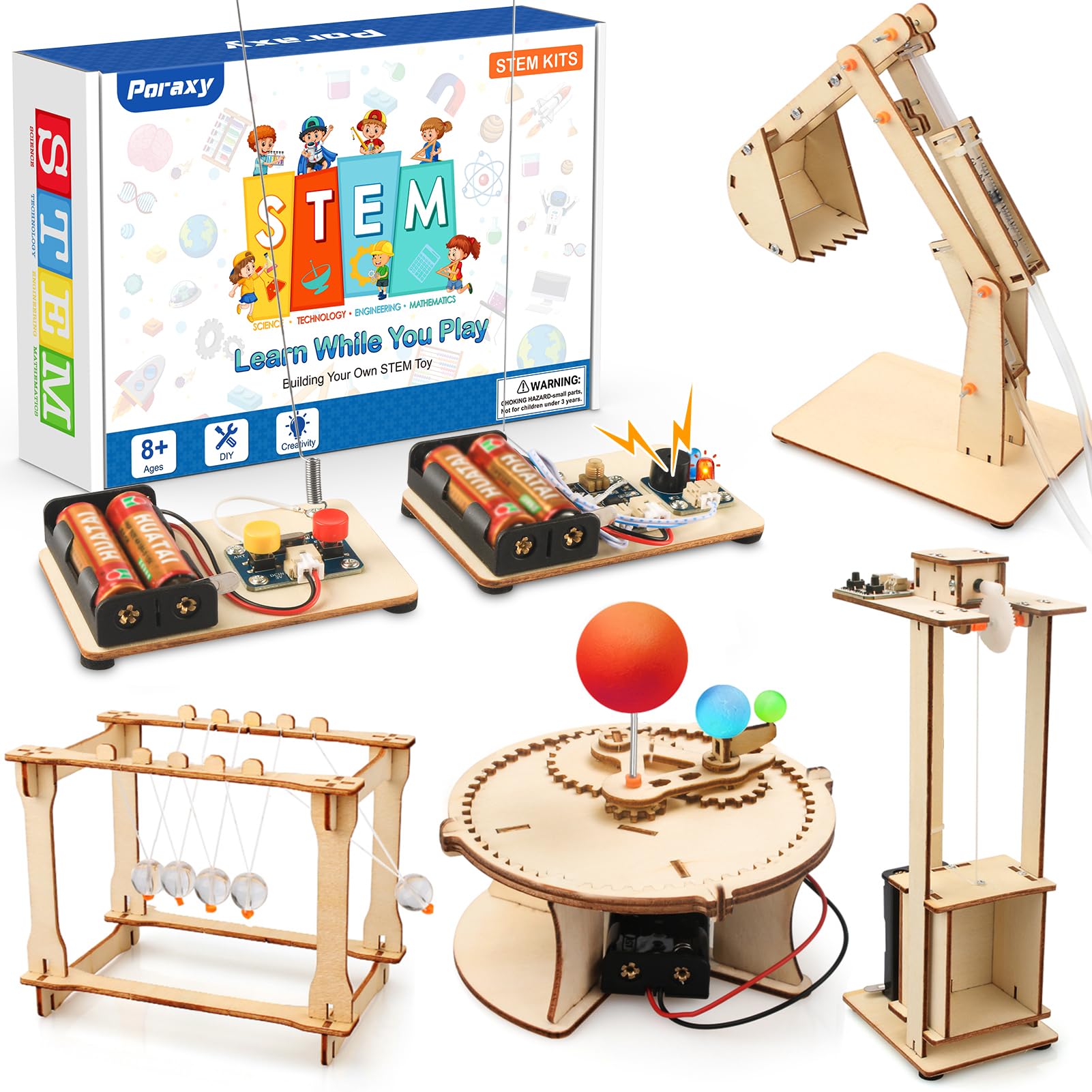 Poraxy 5-set STEM kit wooden elevator model for hands-on learning