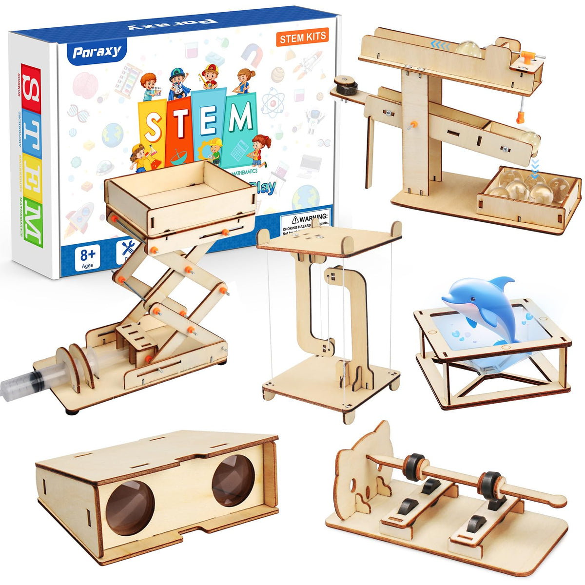 Poraxy 6-in-1 STEM kit ball seesaw model encourages hands-on problem solving