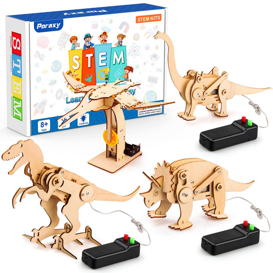 Poraxy Tyrannosaurus assembly toy with moving parts for hands-on STEM learning.