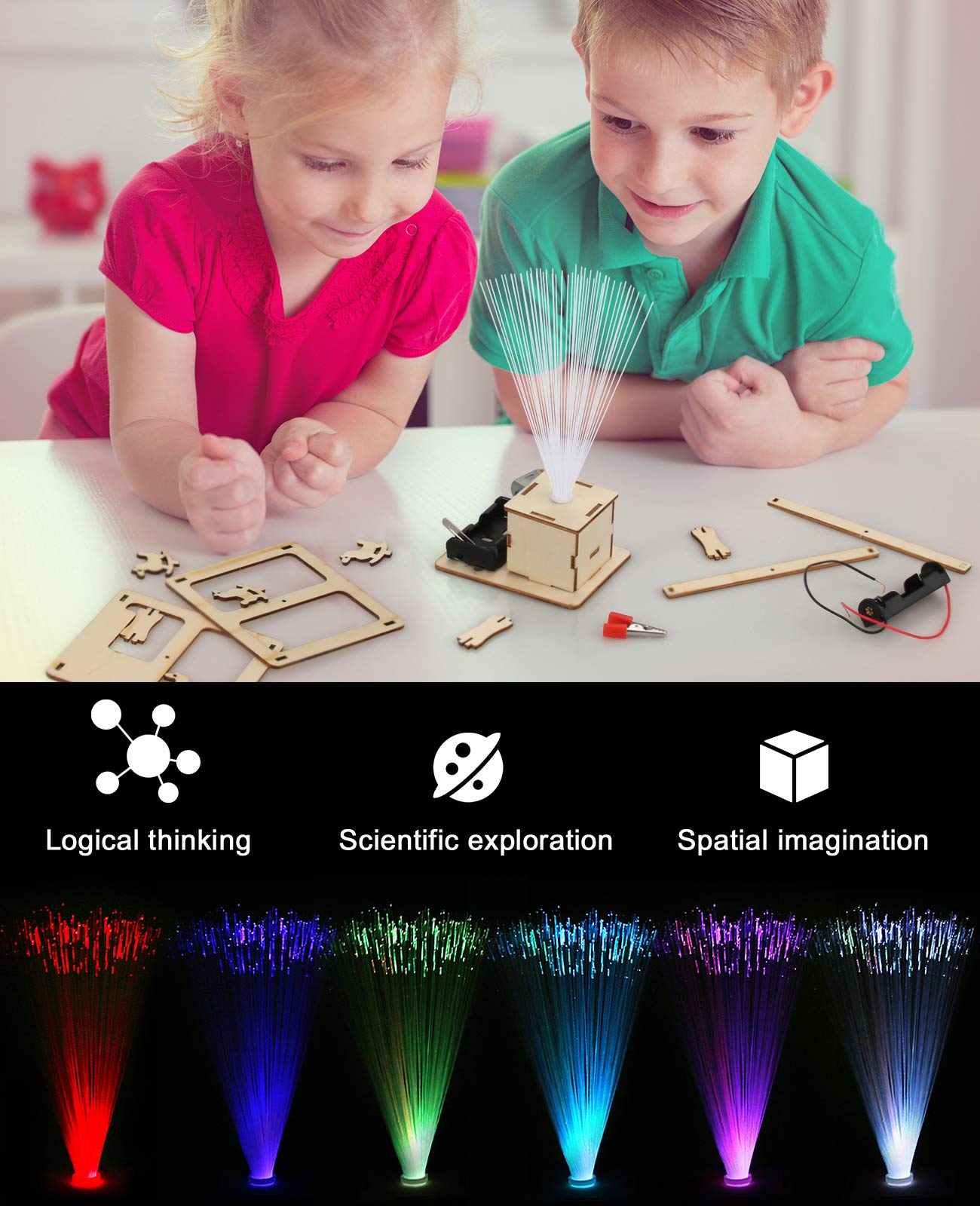 Poraxy fiber-optic lamp: seven-color lighting for a magical room ambiance.