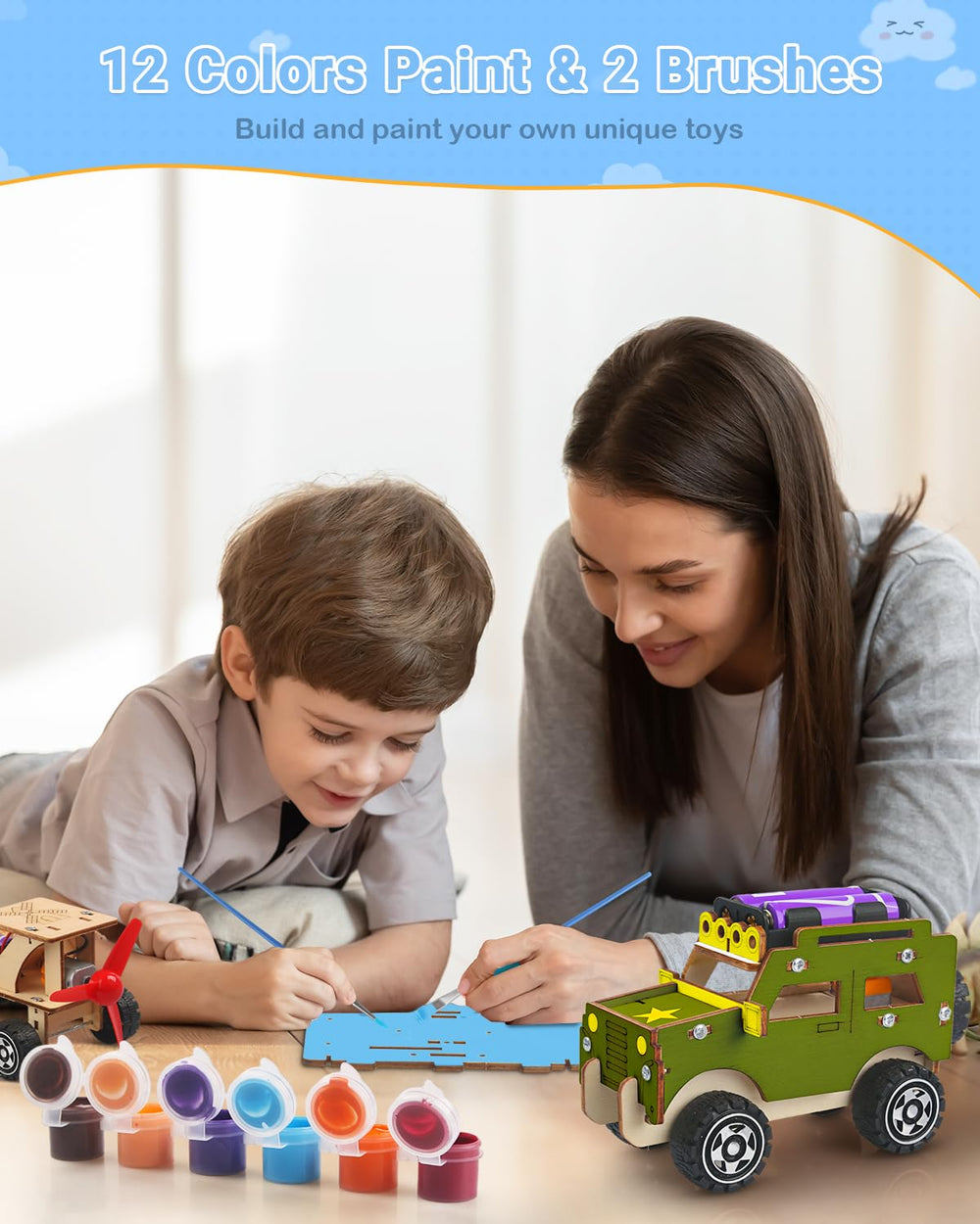 Poraxy kids paint and decorate cars for personalized gifts.