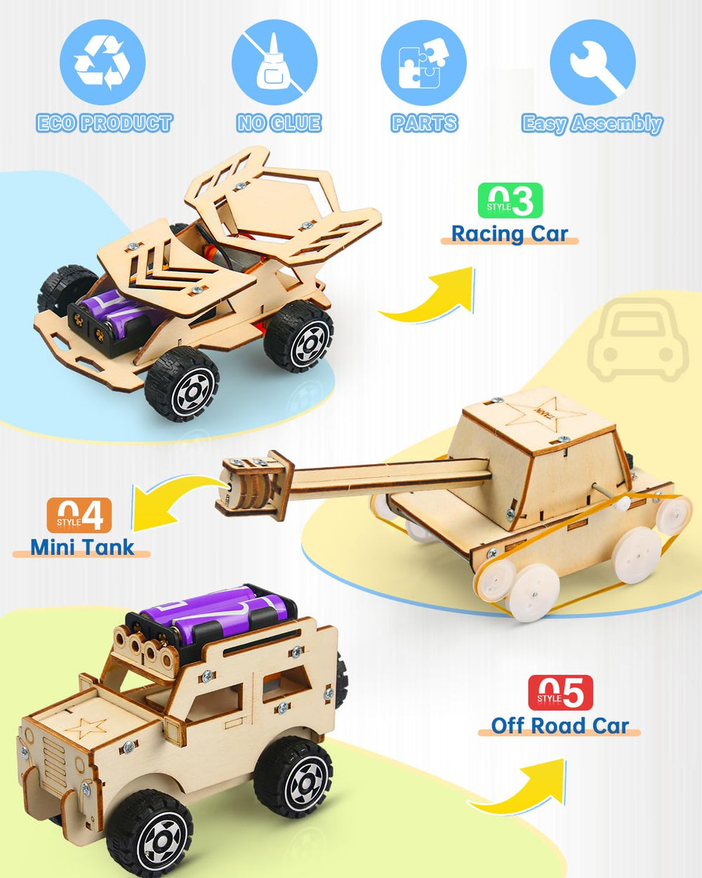 Poraxy model car build action as kids snap pieces together.