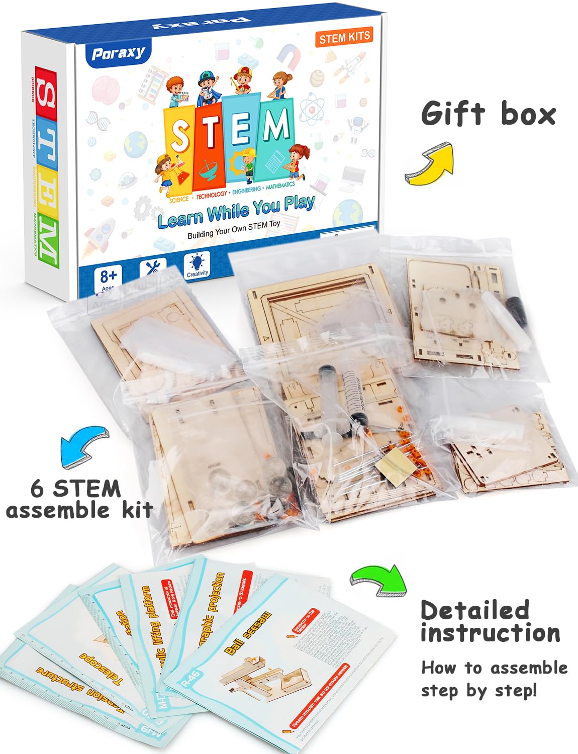 Poraxy wooden puzzle display piece adds playful science decor