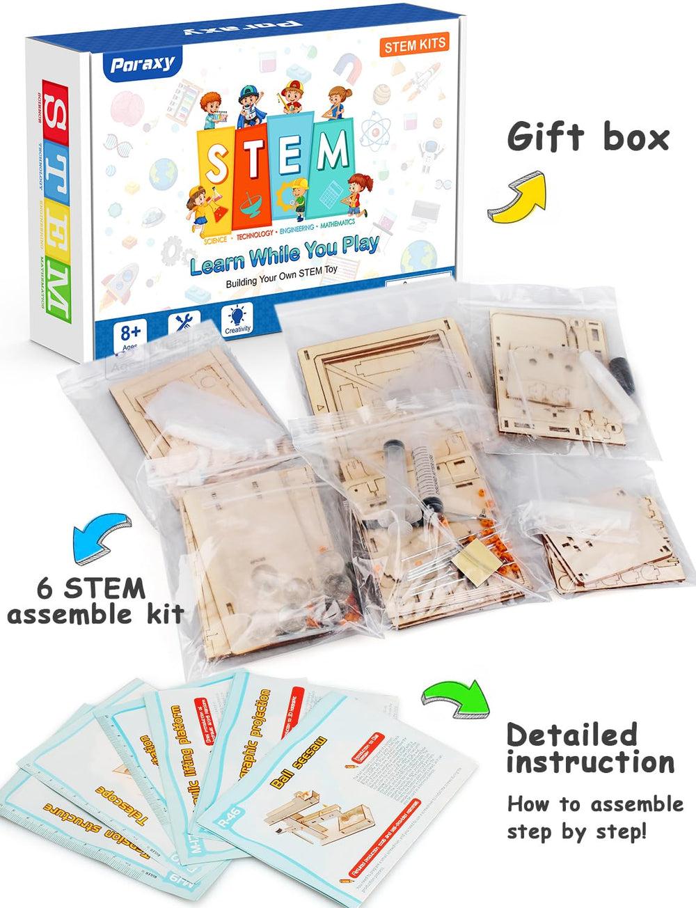 Poraxy wooden puzzle display piece adds playful science decor