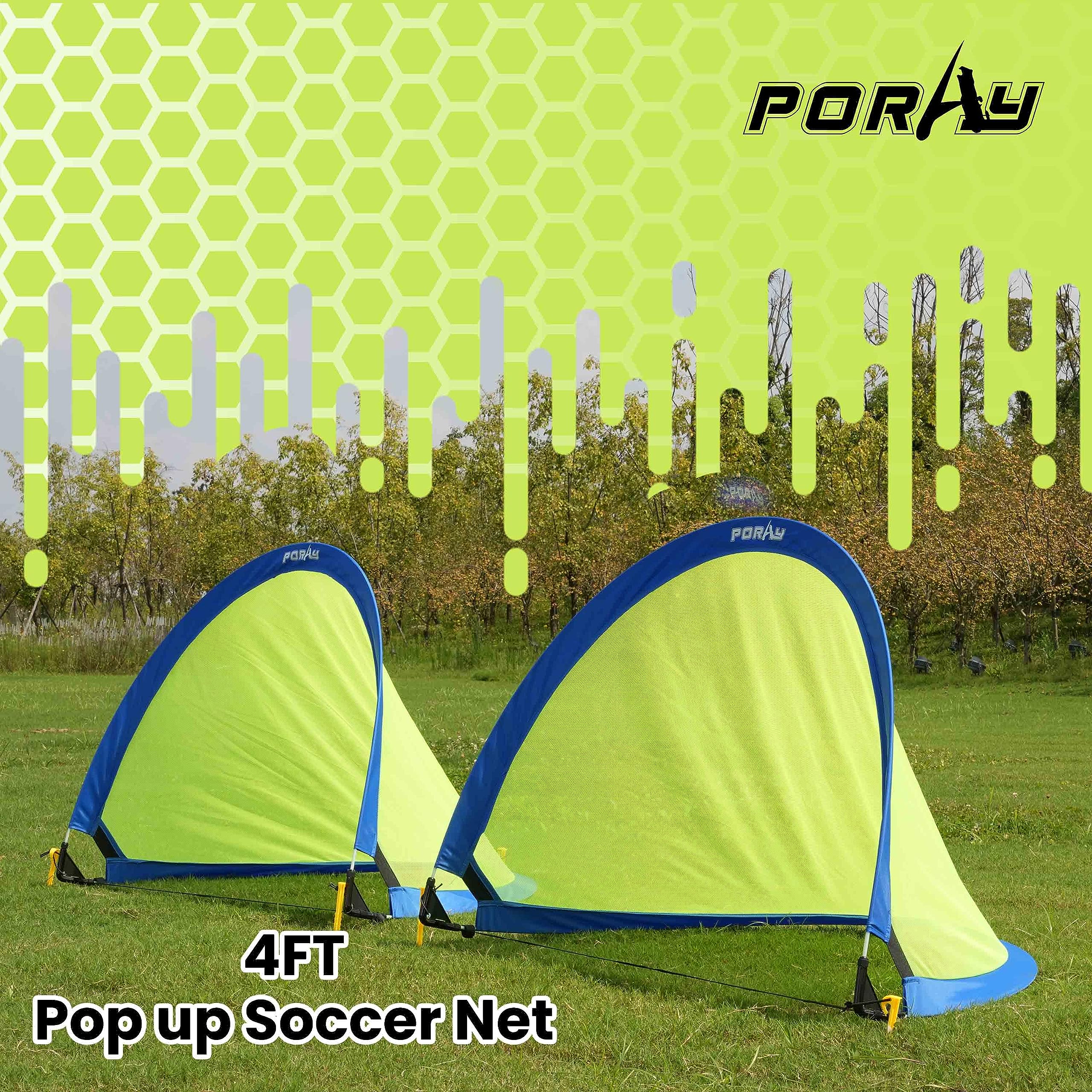 Porayhut 4ft goal structure closeup showing durable fabric and frame.