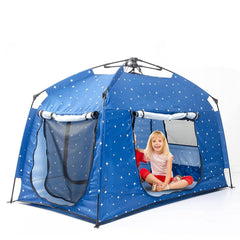 Porayhut Kids Play Tent side view showing private space for focused play and parent interaction