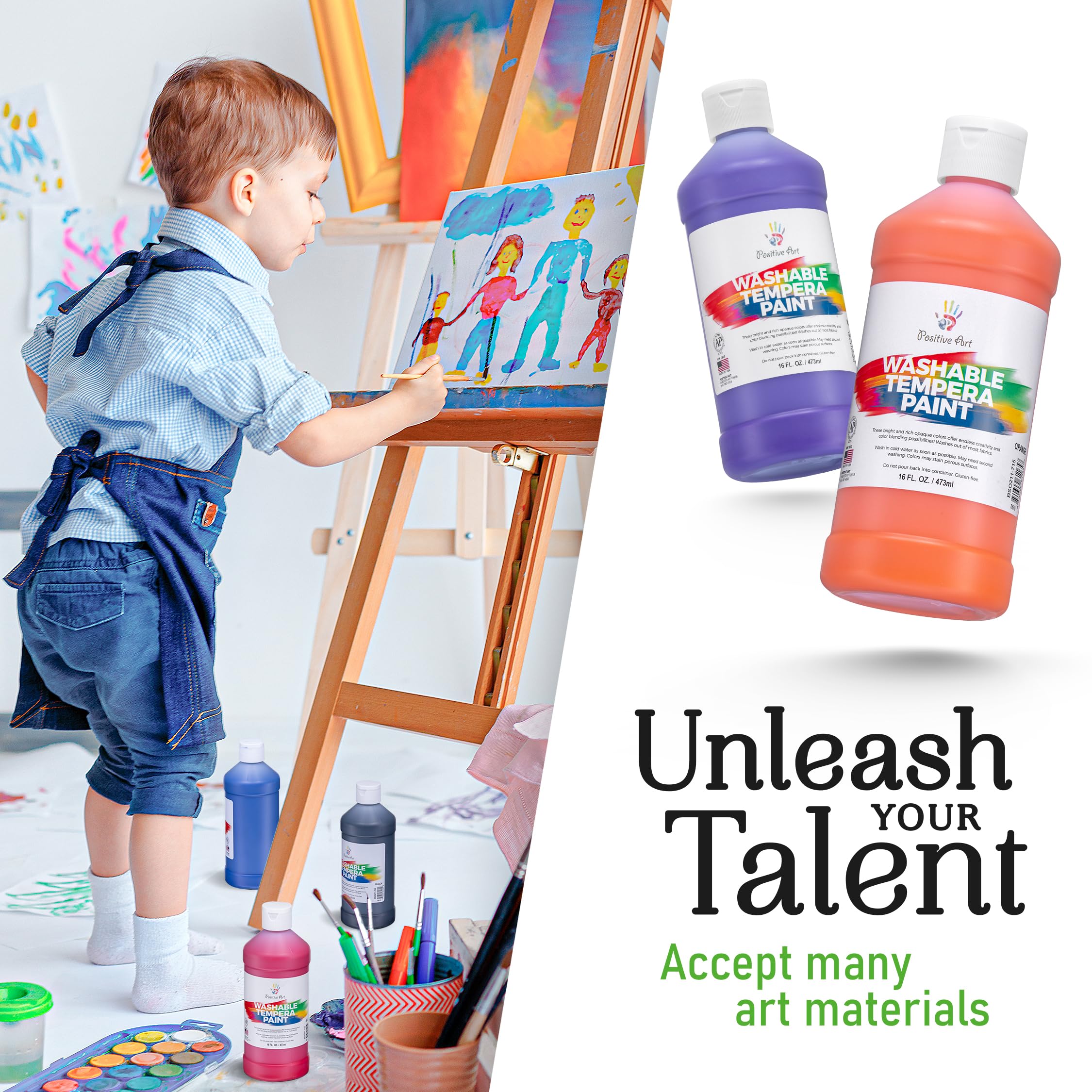 Kids finger-paint with Positive Art colors, encouraging creative play and exploration.