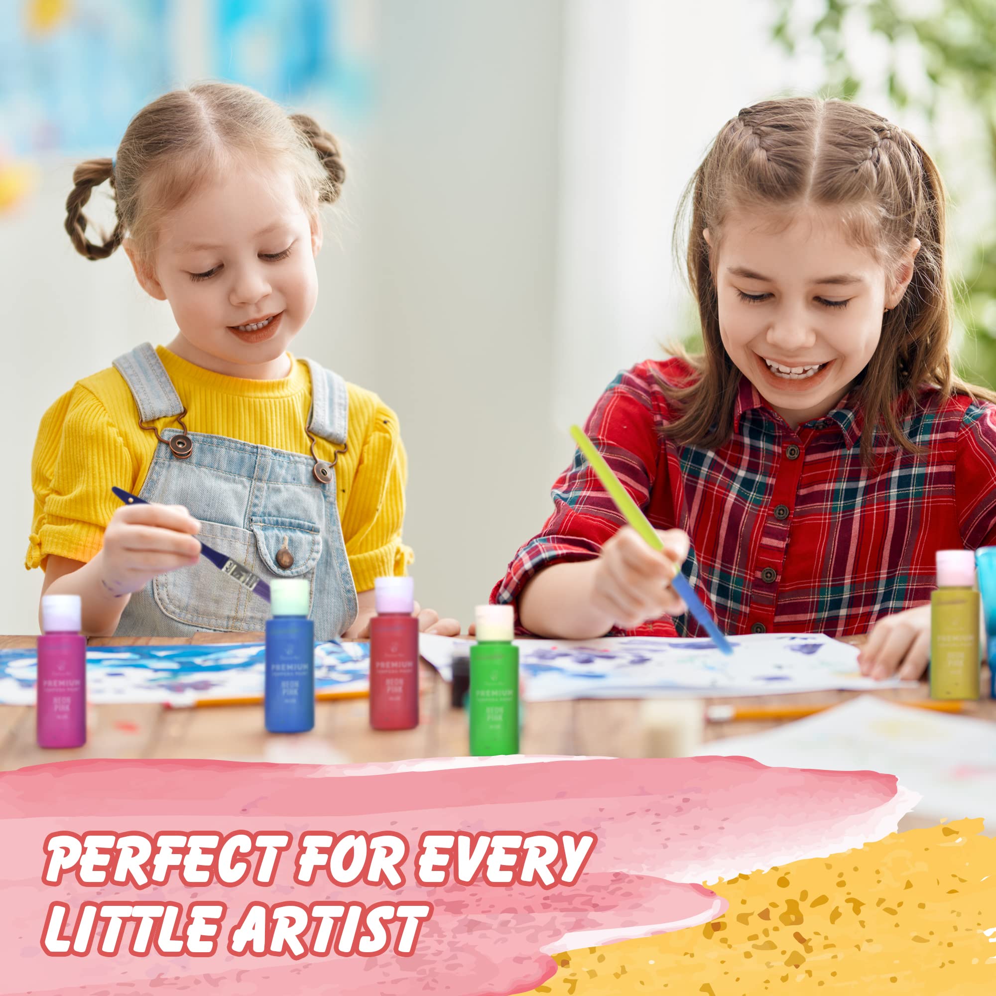 Positive Art glow-in-the-dark tempera paints brighten nighttime art activities.