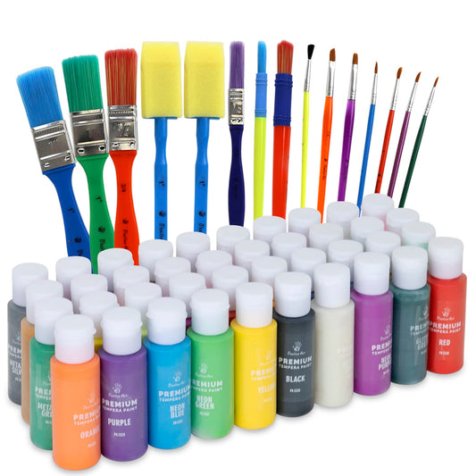 Positive Art Kids Tempera Paint Set offers 40 colors for bright, classroom-friendly art projects.