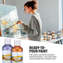 Positive Art Metallic Tempera color 6 bottle enables vibrant artwork and easy cleanup