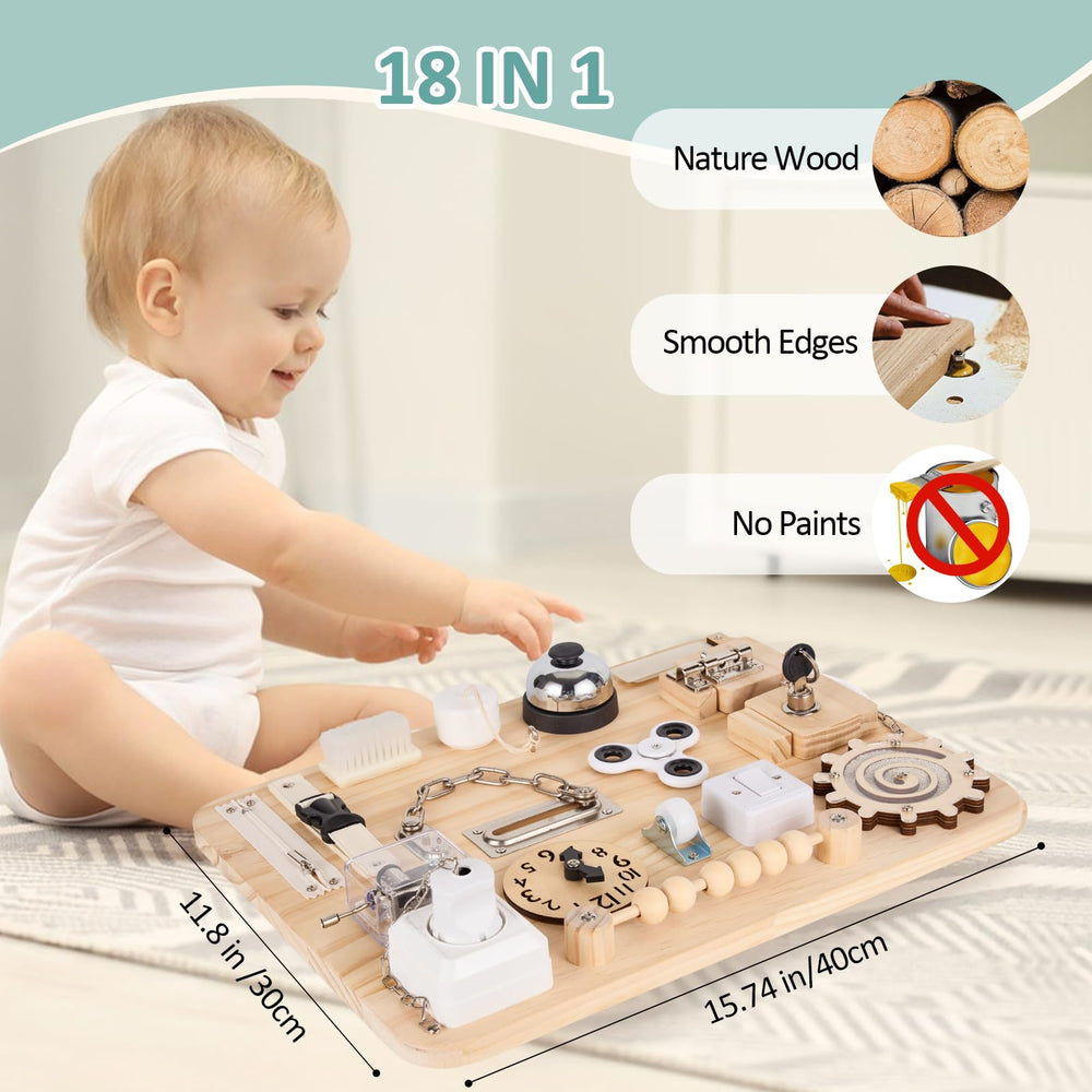 Potatomato 18-in-1 activity board with varied textures for sensory exploration