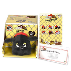 Pound Puppies Newborns 8-inch black plush ready for hugs and imaginative play.