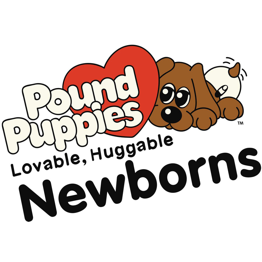 Pound Puppies Newborns palm-sized plush fits small hands for play.