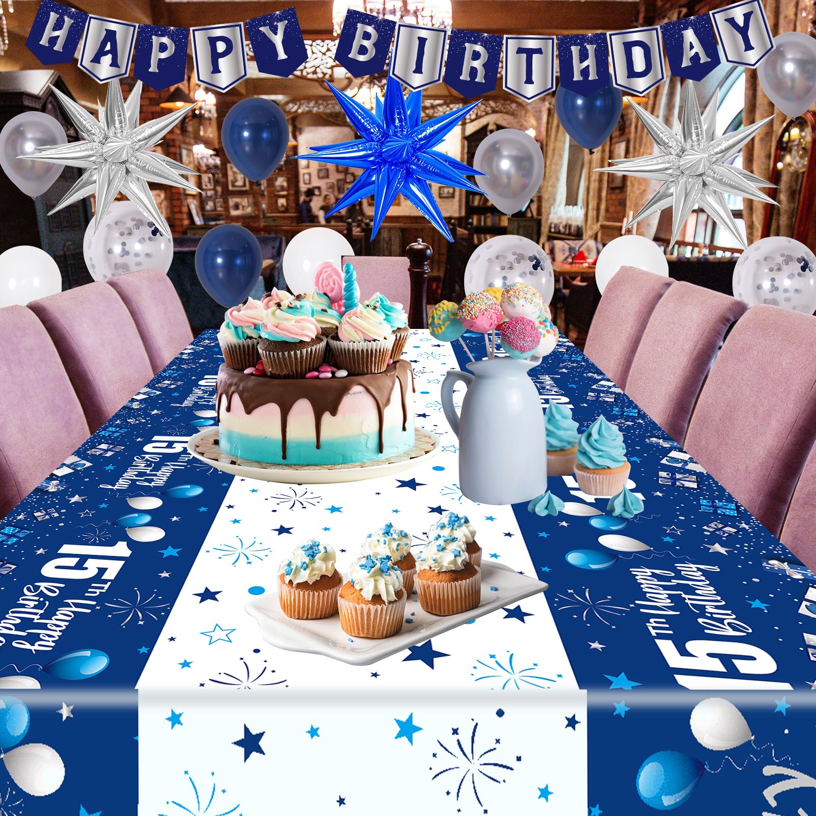 Pounira blue 10in latex balloons provide bold color accents