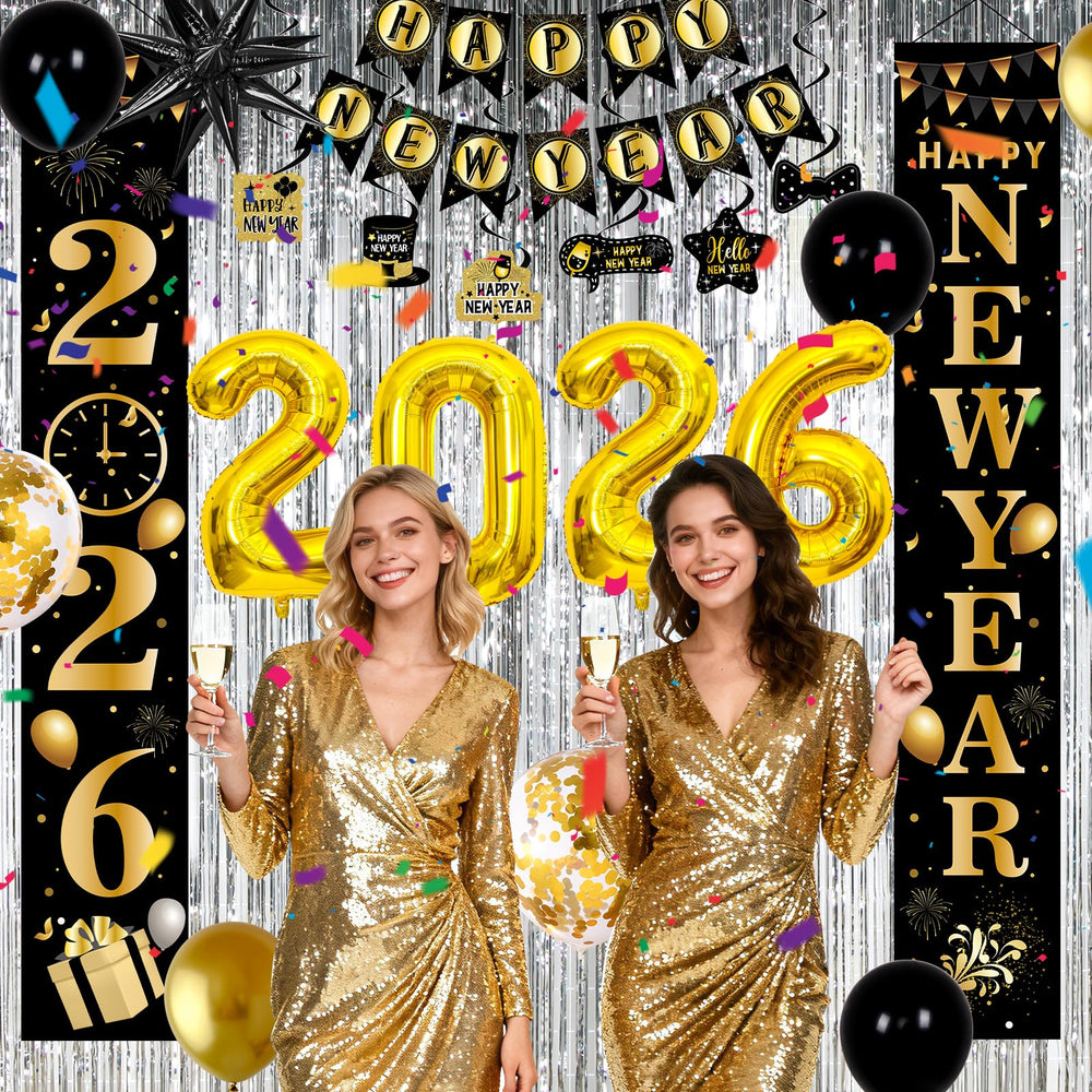 Pounira Happy New Year tablecloth protects surfaces and cleans easily.