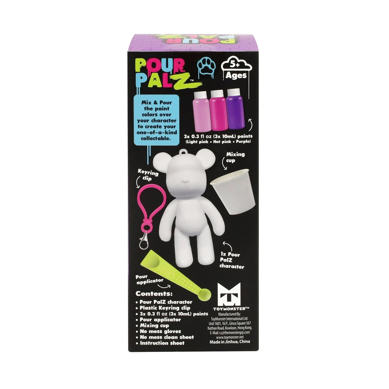 Pour Palz DIY keyring kit contents shown for easy crafting at home.