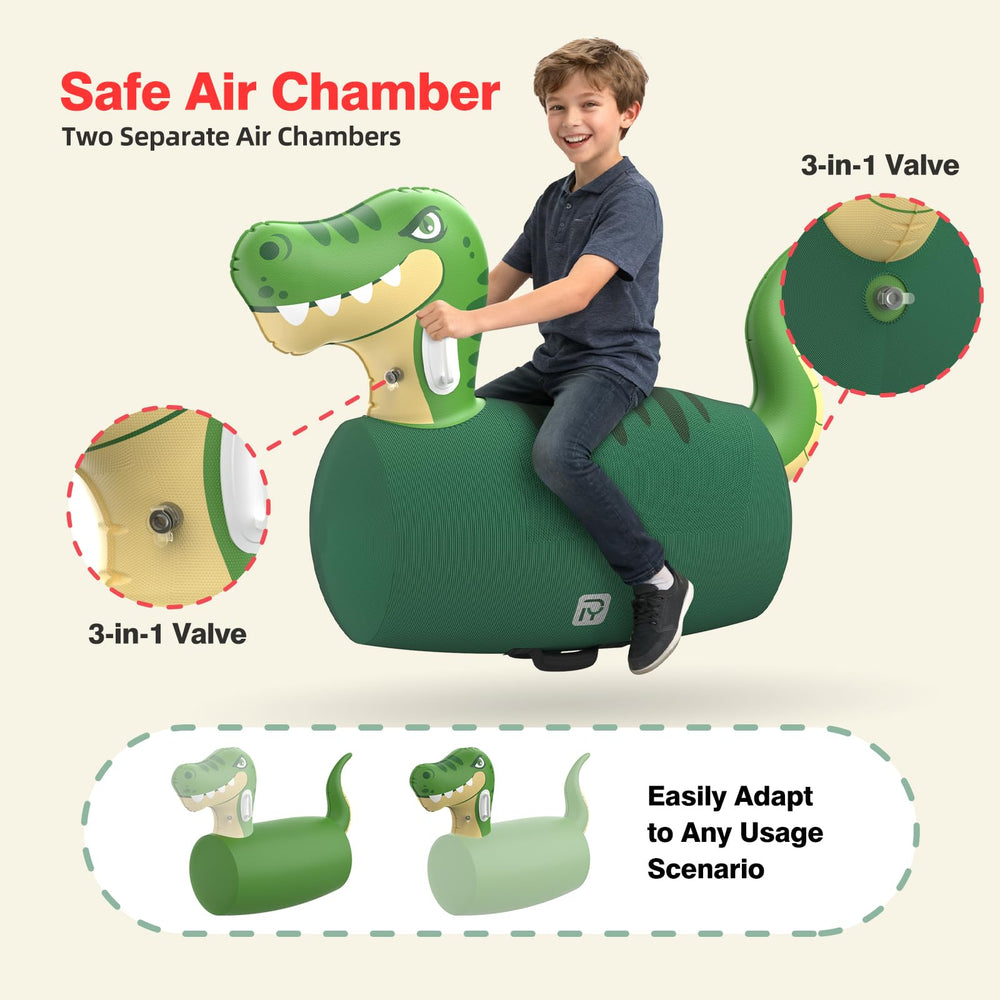 POVRYE safety-forward design with saddle seat and handlebars for stability