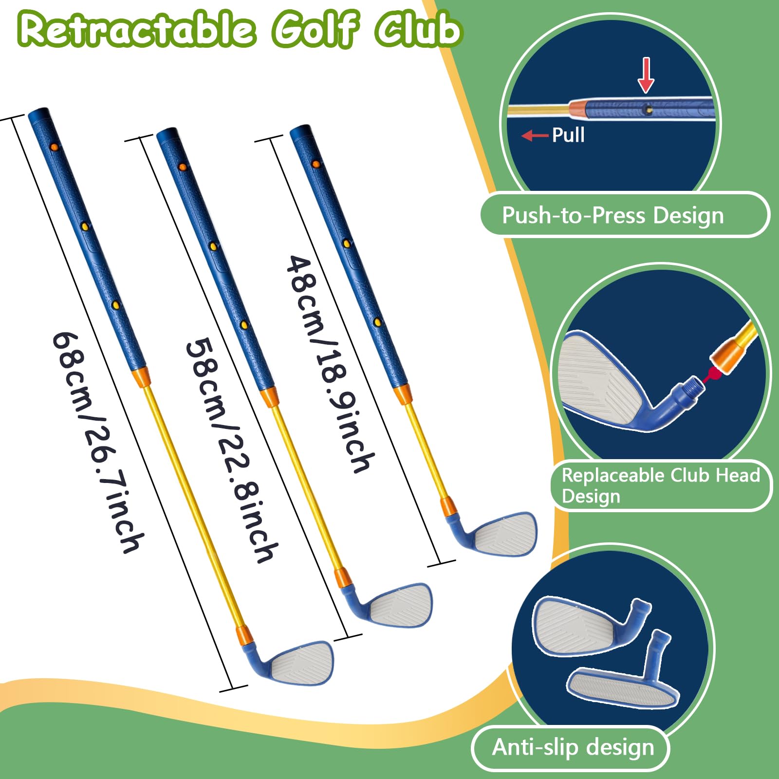 POWCAVA Kids Golf Set chipping-net focus enables quick feedback and indoor training