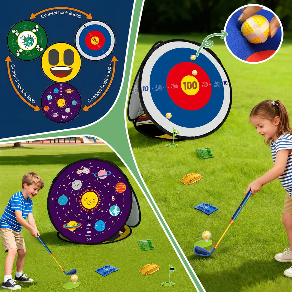POWCAVA Kids Golf Set golf-balls focus shows soft foam design for safe sessions