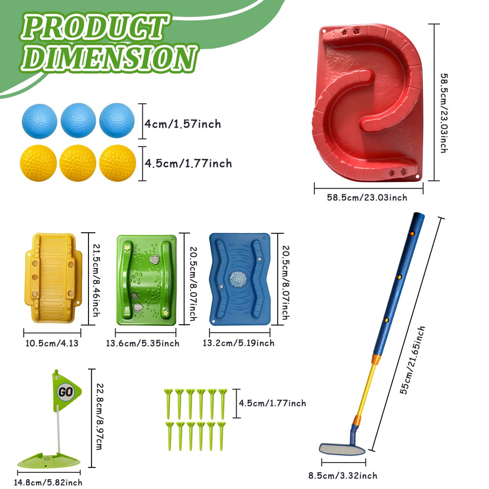 POWCAVA Kids Golf Set hole cup for realistic putting indoors.
