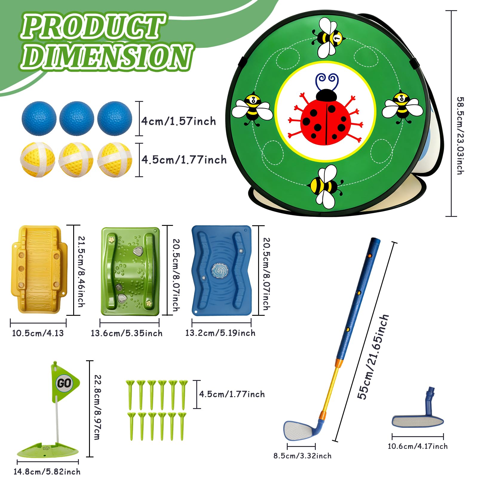 POWCAVA Kids Golf Set launch-pads focus offers precise aiming with interactive prompts