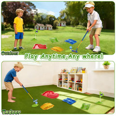 POWCAVA Kids Golf Set training aids improve grip and aim.